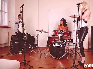 Rhythmic Exercises - Two Busty Babes Get Fucked by Music Teacher - PornWorld