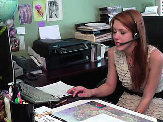 Sexy lasses kiss passionately in the office