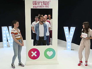 German Amateur Blowjob and Pussy Licking in Hot Dating Game Parody