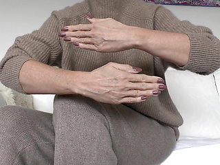 Lady Victoria Valente - Cashmere Knit Outfit, Beautiful Hands, Cocoa Fingernails, Close-ups, JOI