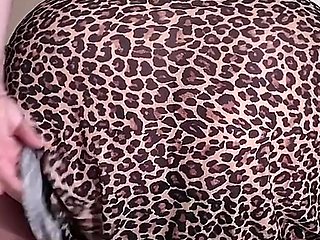 Hot Busty BBW MILF Plays with Pussy in Sheer Leopard Print