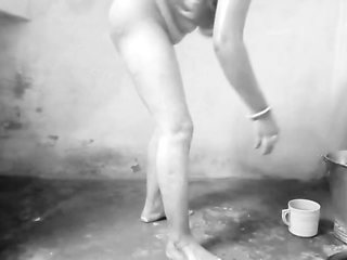 Shilpa Bhabhi looks so sexy in black and white, and she’s teasing her pussy with a cucumber.