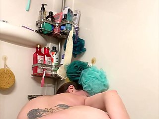 Peeing in the Shower and Fucking My Hairy Pussy with My Favorite Toy!