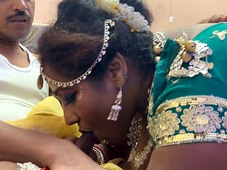 Suhag rat--- Frist night after marriage -- newly bride eating cum like a bitch