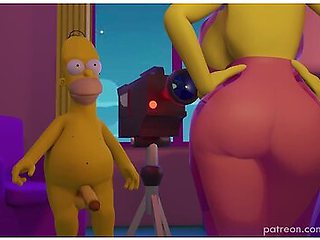 The Simpsons - Marge And Homer Make A Sextape - Porn Parody - Car Toon And Marge Simpson