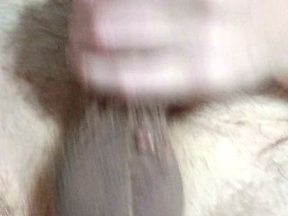 Stroking my cock with a dildo in my ass