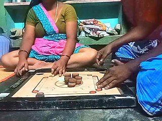 Village Bigg boobs aunty Bigg boobs aunty Carrom board is playing with man