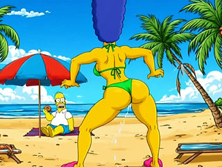 Beach Bitch 2: Pussy Full of Cum. Cartoon Simsons Parody.