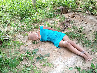 Captured Princess Hogtied Weak in Outdoor Bondage
