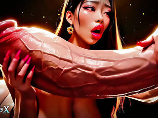 Thick Korean Babes Titfuck Big Dick - Interracial Animated ASMR Porn