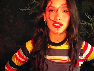 Latina Has a Rich Squirt on Halloween