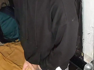 I Masturbate in Sweatpants, a Black Sweatshirt and Nike Sneakers