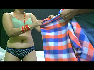 Sweety got caught by dever just after bath during cloth change