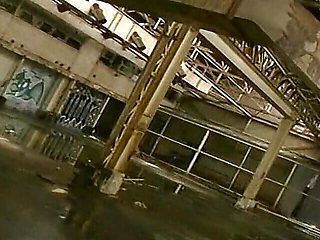 French Brunette Bitch Assfucked in the Abandoned Building