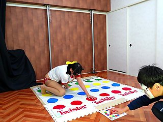 Trying Out Twister with a Vibrator Inserted While Enduring Orgasm