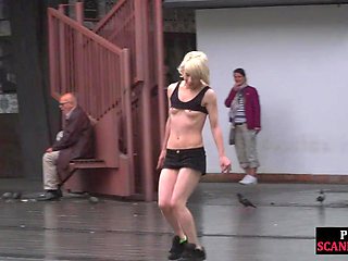 Sub Latina outdoor whipped in public by her kinky domina