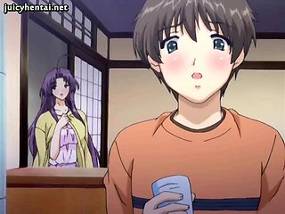 Busty anime babe gets sperm