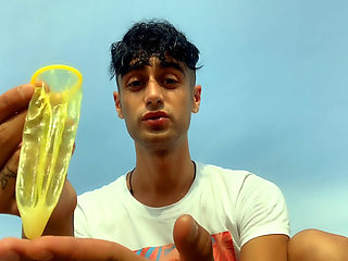 Swallowing Cum of Used Condom by Straight Guy