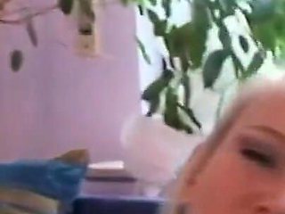 Beautiful blonde sucks first two cocks and then gets fucked hard