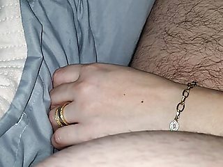 Step son let step mom hand slip and handjob his dick