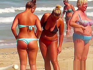 Big Tits Bikini Thong beach teens spied voyeur