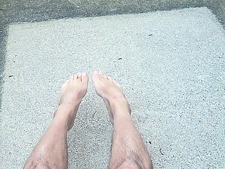 Cumming Outside Naked With Big Cock