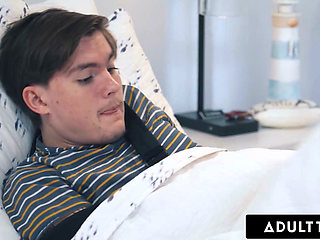ADULT TIME - Caring MILF August Skye Catches Injured Stepson Struggling To Masturbate & Helps Him