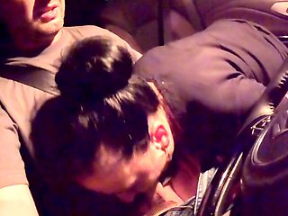 Big ass, amateur cum swallow, public