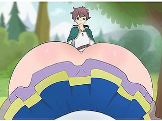 Wore A Skirt That Was Too Short To Seduce Kazuma/hentai/cartoon/parody/gods Blessing On