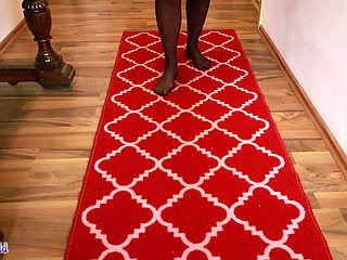 Asmr Nylon Walking on Carpet - Sheer Stockings Feet and Soft Footstep Sounds