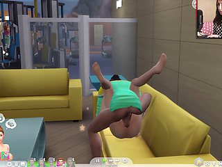 Lana Rhoads from The Sims 4 gets naughty at the gym