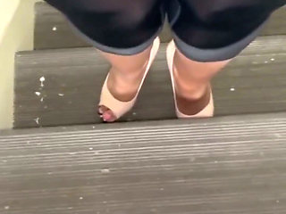 Walking Around Desperate for Pee Pissing on My Pants