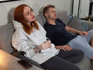 Hot Russian Teen in Glasses Fucks Hard in Tight Leggings - Homemade Cowgirl Action