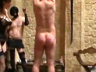 Humiliating masked guy hanging out