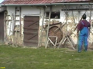 Hairy 84 years old granny gets rough outdoor fucked by her young boy toy