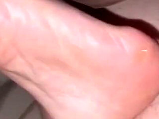 Cum on Mature Granny Rough Soles and Ass