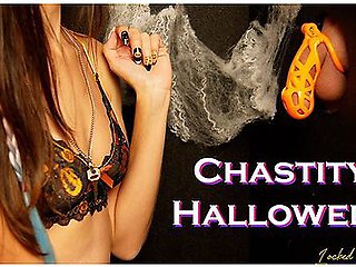 Scary Halloween Glory Hole: Wife Locks Husband In Permanent Chastity
