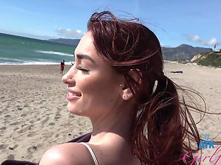 Homemade POV video of redhead Delilah Day being fingered