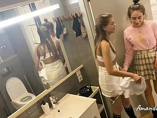 Amateur Lesbian Teens Amanda Clarke & Vivian Grace Hot Sex Masturbation in Toilet - Hidden Camera Sees All