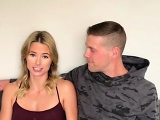 Amateur blonde Kaira in mini skirt masturbation scene