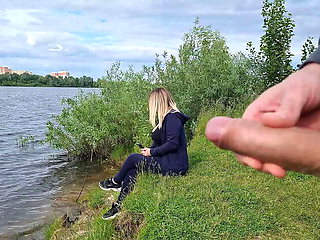 Exhibitionist Man Aleksexny Pleasures Himself Watching Unknown Girl in Nature; She Enjoys the Show