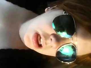 Big Tits Amateur Masturbates with Toy in Car