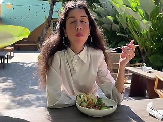 Katty West - I Asked A Friend To Cum On My Face In A Cafe So I Could Eat Food With Sperm - Public Cumwalk 10 Min