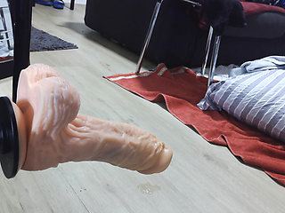 Fucking Machine with Big Dildo Fucks Me Fast and Hard to Orgasm!