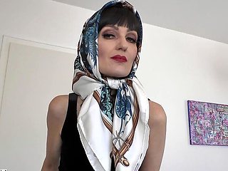 Designer Silk Headscarf Fashion Show Clip