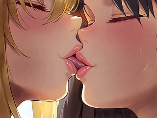 Artoria Pendragon and Rin Tohsaka Kiss - Fate