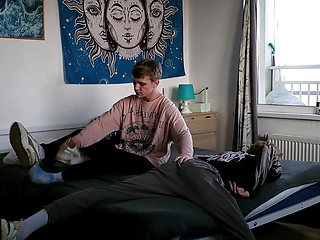 Stepbrother Caught Twink Watching Porn, Fucked Twink's Mouth with His Big Dick