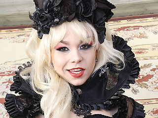 382 Rebeka Black Blonde Gothic Masturbation