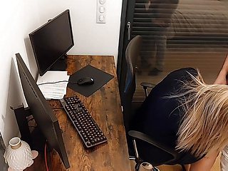 Gorgeous MILF Gets Fucked by Her Boss While Working From Home!