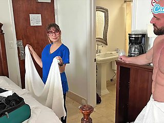 Danny Steele In The Naughty Hotel Maid And The Thick Cock Surprise: Towel Drop Cum On Tits And Creampie For 5 Bucks